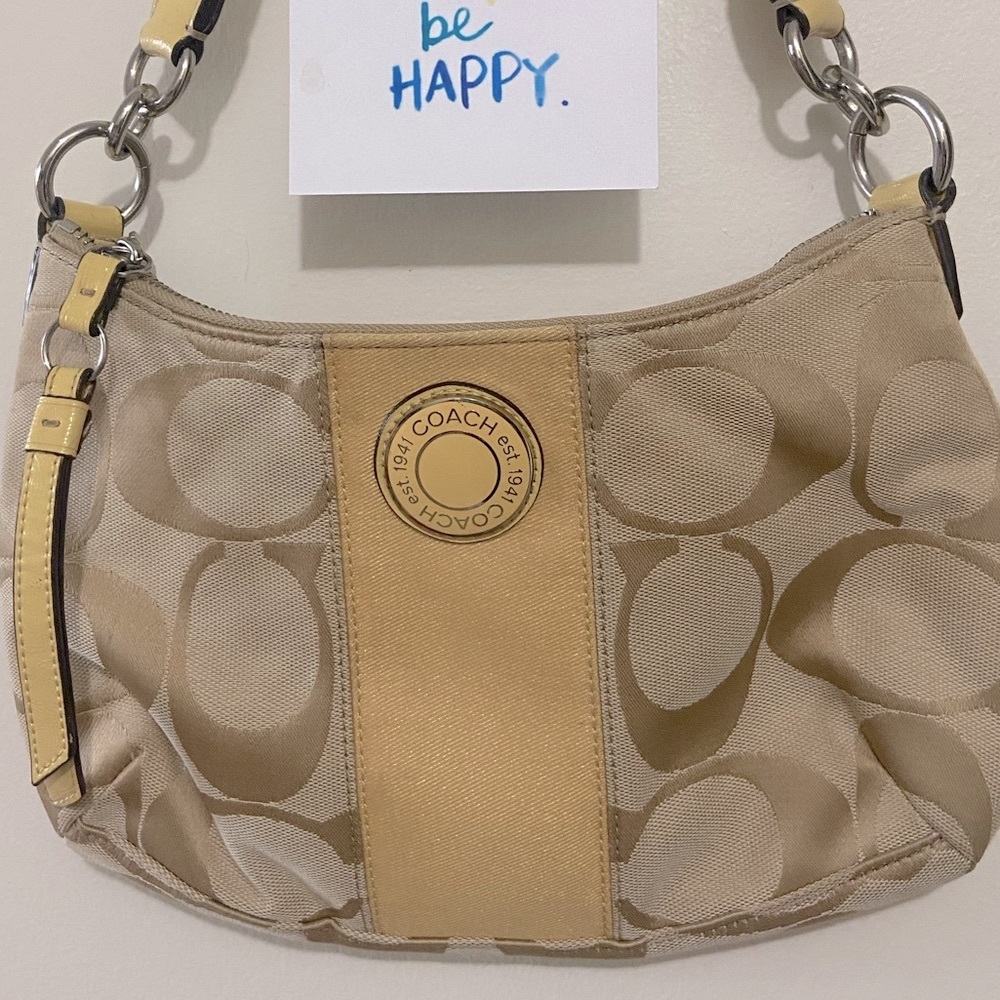 Coach Canvas/Patent Small Handbag